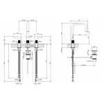 Gessi Inciso Bateria umywalkowa 3-otworowa z korkiem chrom 58013.031