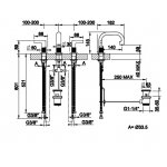 Gessi Inciso Bateria umywalkowa 3-otworowa z korkiem chrom 58011.031