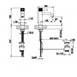 Gessi Inciso Bateria umywalkowa jednootworowa z korkiem chrom 58001.031