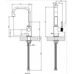 Gessi Inciso Bateria umywalkowa jednootworowa wysoka bez korka Black Metal Brushed PVD 58006.707