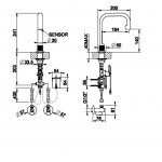 Gessi Inciso Bateria umywalkowy jednootworowa elektroniczna Black Metal Brushed PVD 58023.707