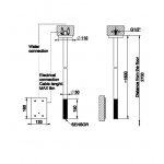 Gessi Inciso Bateria umywalkowa elektroniczna sufitowa element zewnętrzny Black Metal Brushed PVD 58024.707