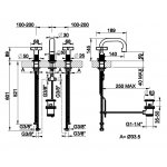 Gessi Inciso + Bateria umywalkowa 3-otworowa z korkiem chrom 58111.031