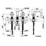 Gessi Inciso + Bateria umywalkowa 3-otworowa bez korka chrom 58112.031