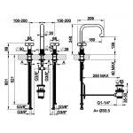 Gessi Inciso + Bateria umywalkowa 3-otworowa z korkiem chrom 58113.031