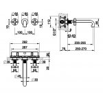 Gessi Inciso + Bateria umywalkowa ścienna element zewnętrzny chrom 58192.031