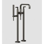 Gessi Inciso Bateria wannowa wolnostojąca część zewnętrzna Black Metal Brushed PVD 58029.707