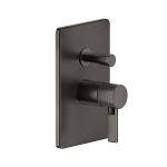 Gessi INCISO Bateria wannowo-prysznicowa ścienna element zewnętrzny Black Metal Brushed PVD 58079.707