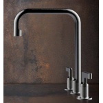 Gessi Inciso Bateria kuchenna 2-uchwytowa 3-otworowa Black Metal Brushed 58701.707