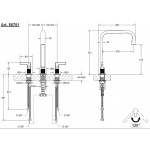 Gessi Inciso Bateria kuchenna 2-uchwytowa 3-otworowa Black Metal Brushed 58701.707