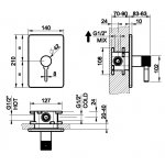 Gessi INCISO Mieszacz ścienny element zewnętrzny Black Metal Brushed PVD 58061.707