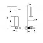 Gessi Inciso Pojemnik czarny z uchwytem na szczotkę WC Black Metal Brushed PVD 58520.707
