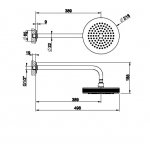 Gessi Inciso Shower Deszczownica z ramieniem ściennym Ø 21,8 cm chrom 58185.031
