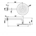Gessi Inciso Shower Deszczownica z ramieniem ściennym Ø 30 cm chrom 58248.031