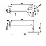 Gessi Inciso Shower Deszczownica z ramieniem ściennym Ø 20 cm chrom 58148.031
