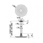 Gessi Inciso Shower Deszczownica z ramieniem sufitowym Ø 20 cm chrom 58150.031