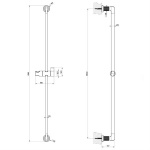 Gessi Inciso Shower Drążek prysznicowy ścienny chrom 58144.031