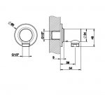 Gessi Inciso Shower Przyłącze kątowe Black Metal Brushed PVD 58169.707