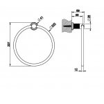 Gessi Inciso Uchwyt na ręcznik okrągły Black Metal Brushed PVD 58509.707