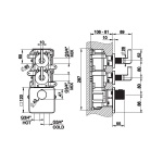 Gessi Inciso Bateria natryskowa termostatyczna podtynkowa Black Metal Brushed PVD 58214.707