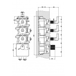 Gessi Inciso Bateria natryskowa termostatyczna podtynkowa Black Metal Brushed PVD 58216.707