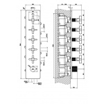 Gessi Inciso Bateria natryskowa termostatyczna podtynkowa Black Metal Brushed PVD 58230.707