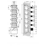 Gessi Inciso Bateria natryskowa termostatyczna podtynkowa Black Metal Brushed PVD 58350.707