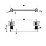 Gessi Inciso Wieszak na ręcznik 300 mm Black Metal Brushed PVD 58497.707