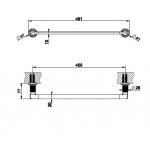 Gessi Inciso Wieszak na ręcznik 450 mm Black Metal Brushed PVD 58500.707