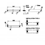 Gessi Inciso Wieszak na ręcznik 600 mm mocowany na szkle Black Metal Brushed PVD 58617.707