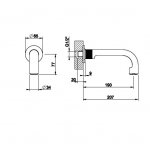 Gessi Inciso Wylewka wannowa ścienna chrom 58103.031