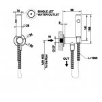 Gessi INCISO Zestaw bidetka z przyłączem Black Metal Brushed PVD 58151.707