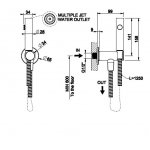 Gessi INCISO Zestaw bidetka z przyłączem Black Metal Brushed PVD 58153.707