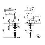 Gessi Inedito Bateria kuchenna z obrotową i wyciąganą wylewką Chrom 60433.031