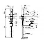 Gessi Ingranaggio Bateria bidetowa jednootworowa z korkiem chrom 63507.031