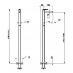 Gessi Ingranaggio Bateria umywalkowa wolnostojąca element zewnętrzny chrom 63593.031