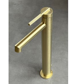      Gessi Ingranaggio Bateria umywalkowa z korkiem brushed brass pvd 63503.727