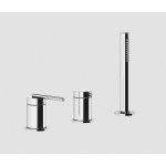 Gessi Ingranaggio Bateria wannowa 3-otworowa z przełącznikiem, wężem i słuchawką chrom 63547.031