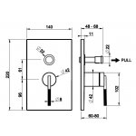 Gessi Ingranaggio Bateria wannowa/prysznicowa ścienna z przełącznikiem 2-drożnym część zewnętrzna chrom 63577.031