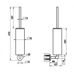 Gessi Ingranaggio Uchwyt ścienny na szczotkę z białą ceramiką chrom 63819.031