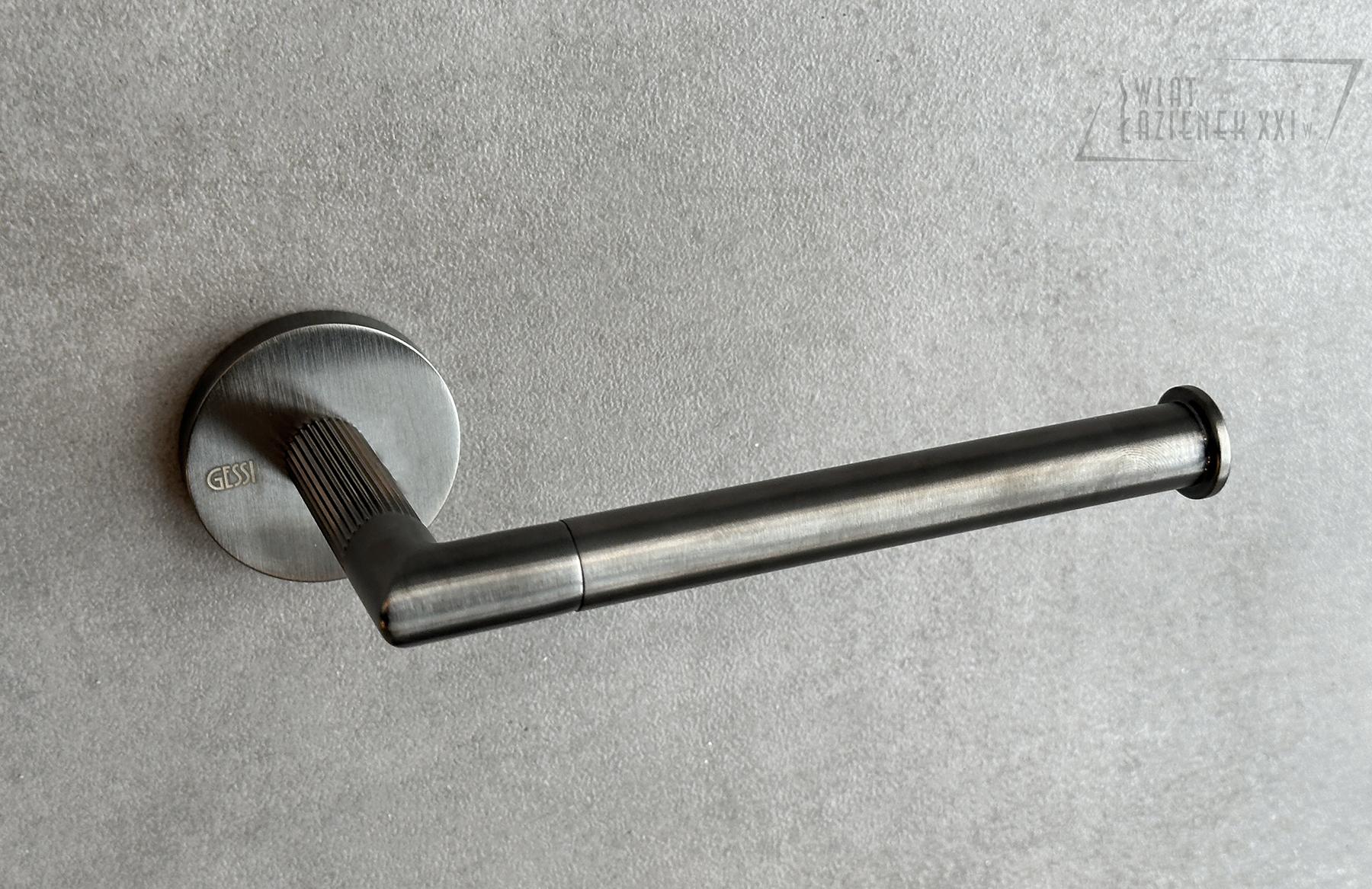 Gessi Ingranaggio Uchwyt ścienny na papier black metal brushed pvd 63855.707