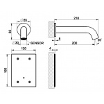Gessi MECCANICA Mieszacz ścienny elektroniczny element zewnętrzny steel brushed 54215.239