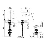 Gessi Inverso Diamantato Bateria umywalkowa z korkiem klik-klak Copper Brushed PVD 73651.708