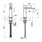 Gessi Inverso Diamantato Bateria umywalkowa bez korka Warm Bronze Brushed PVD 73602.726