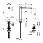 Gessi Inverso Diamantato Bateria umywalkowa średnia z korkiem klik-klak Chrom 73655.031