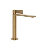 Gessi Inverso Diamantato Bateria umywalkowa średnia z korkiem klik-klak Warm Bronze Brushed PVD 73655.726