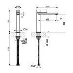 Gessi Inverso Diamantato Bateria umywalkowa średnia bez korka Chrom 73606.031