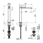 Gessi Inverso Diamantato Bateria umywalkowa wysoka z korkiem klik-klak Chrom 73653.031