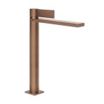 Gessi Inverso Diamantato Bateria umywalkowa wysoka z korkiem klik-klak Copper Brushed PVD 73653.708