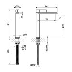 Gessi Inverso Diamantato Bateria umywalkowa wysoka bez korka Finox Brushed Nickel 73604.149